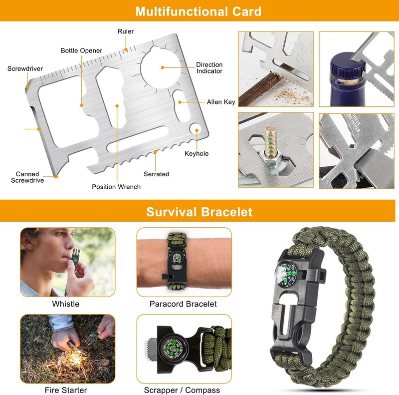 EchoVenrek 11-in-1 Emergency Survival Kit & Camping Multi-Tool for Camping, Hiking, Backpacking | Car Survival Gear, Earthquake Preparedness, Outdoor Essentials - Image 5